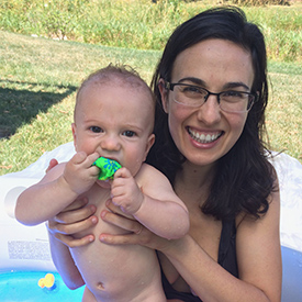 lyric and kingsley in toddler pool