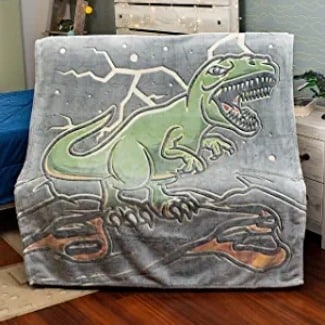 Ferocious Glow in The Dark Dinosaur Blanket 