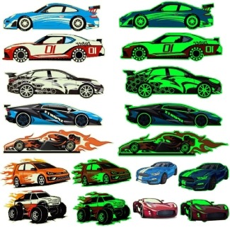 Glow-in-the-Dark Race Car Tattoos