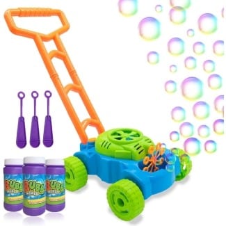 Bubble Blowing Lawn Mower