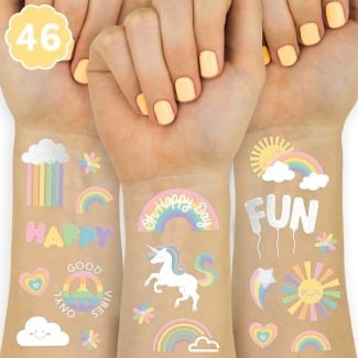 High-Quality Rainbow Temporary Tattoos
