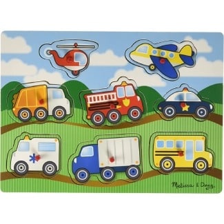 Melissa & Doug Vehicles Wooden Peg Puzzle (8 pcs)