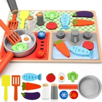 Wooden Play Kitchen Wooden Food Puzzle