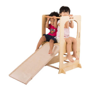Climbing Play Tower - Slide and Chalkboard