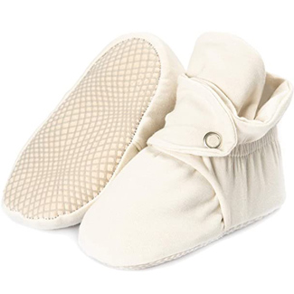 Ella Bonna Organic Cotton Baby Booties, Non Skid, Soft Sole, Stay On Baby Shoes