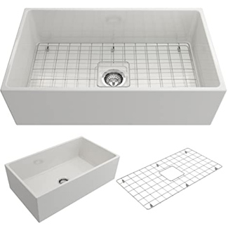 Bocchi Contempo Apron Single Bowl Kitchen Sink With Protective Bottom Grid