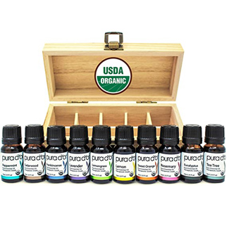 Pura D’or Perfect 10 Essential Oil Wood Box Set