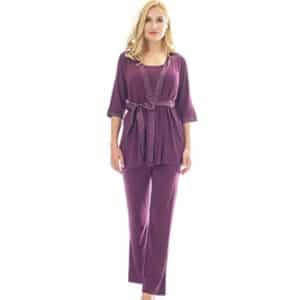 Bearsland Maternity Women’s 3 Pieces Soft Nursing Pajamas Set