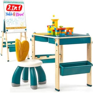 Hahaland 2 in 1 Kids Table & Easel