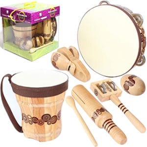 Handmade Wooden Instruments Set