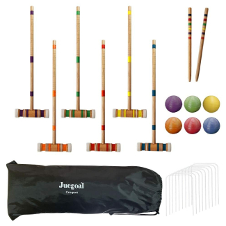 Juegoal Six Player Croquet Set With Drawstring Bag