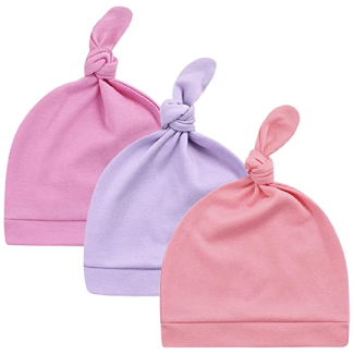 Kiddycare Baby Hats Newborn 100% Organic Cotton - Soft Knotted Cap, For 0-6 Months Old Infants Boys And Girls