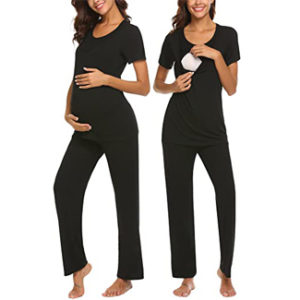 MAXMODA Cotton Nursing/Labor/Delivery Maternity Pajamas Set