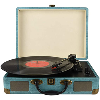 Kedok Record Player Vintage 3-Speed Bluetooth Vinyl Turntable 