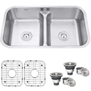 Ruvati 32-inch Low-Divide 50/50 Double Bowl Undermount