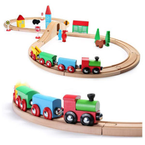 SainSmart Jr. Wooden Train Tracks (37 Pieces)