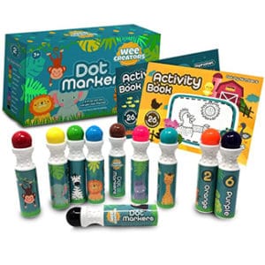 Washable Markers with 2 Educational Books