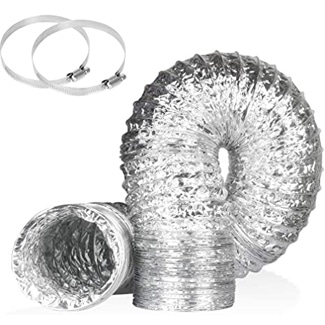 Yiju 4 Inch 16Ft Air Duct, Non-Insulated Flexible Aluminum Dryer Vent Hose