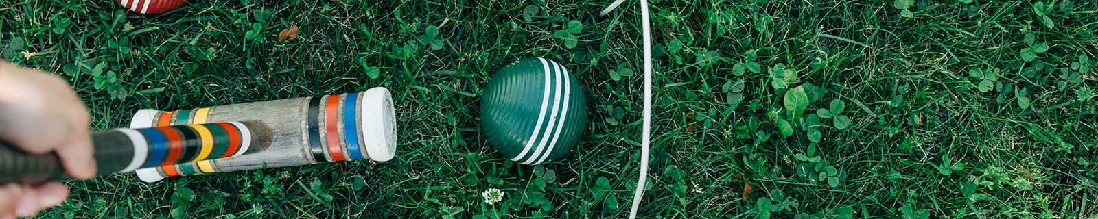 playing croquet