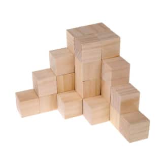 Supla 40Pcs 1.5 Inch - Natural Solid Wood Square Blocks