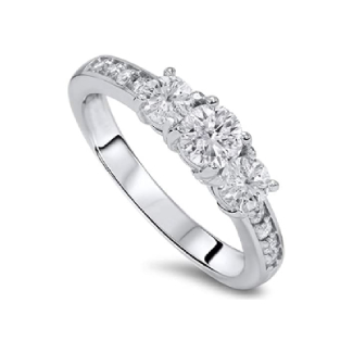 Pompeii3 Diamond Three-Stone Engagement Ring