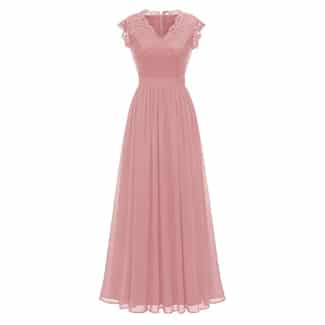 Dressystar V-Neck Sleeveless Lace Bridesmaid Dress