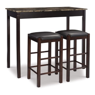 Linon Brown 3-Piece Table Faux Marble Tavern Set