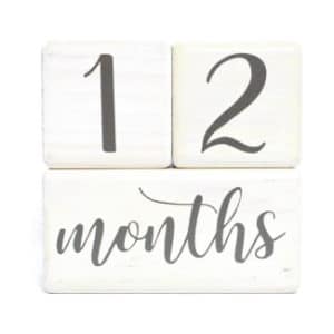 Natural Wood Milestone Age Blocks