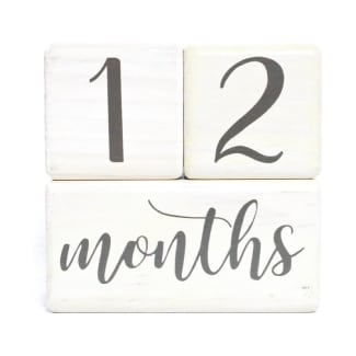 Lovelysprouts Premium Solid Natural Wood Milestone Age Blocks