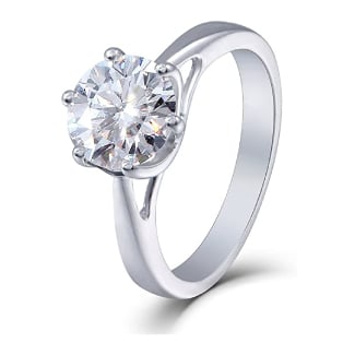 Doveggs Solid 10K Moissanite Engagement Ring