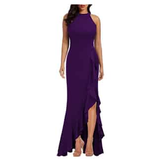 Woosea High-Neck Split Bodycon Mermaid Evening Cocktail Dress