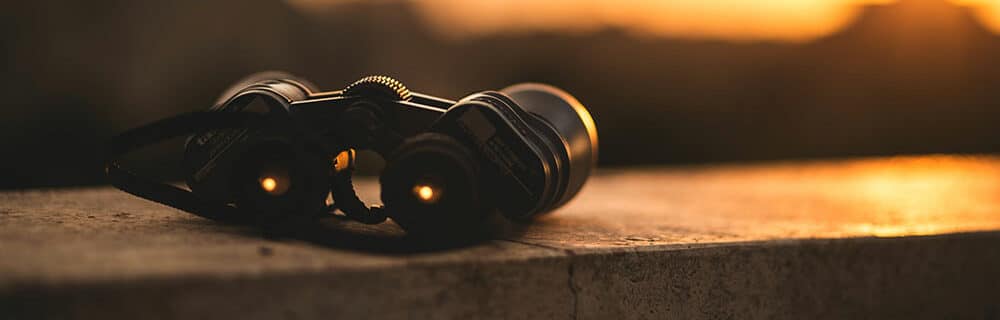 binoculars laying on a ledge