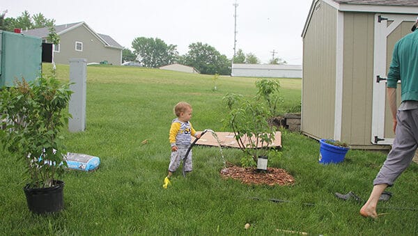 gardening at our home in iowa