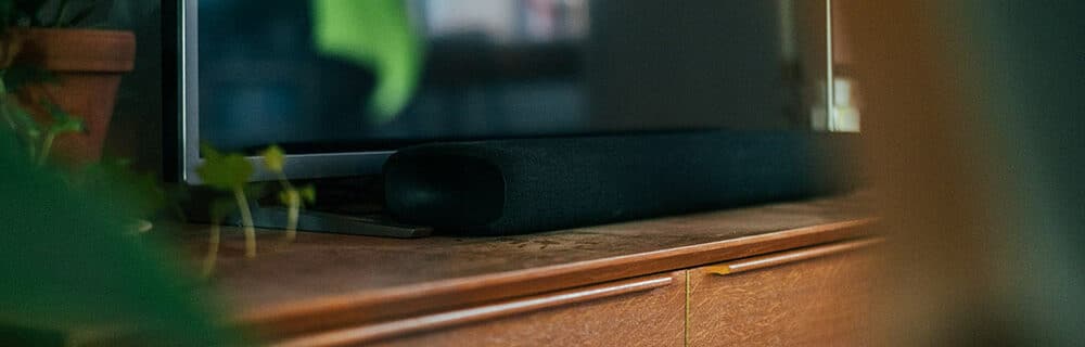 soundbar in front of TV