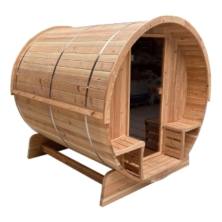 4-Person Outdoor Cedar Dry Or Steam Sauna With Porch
