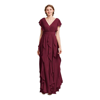 Aw Bridal Long Chiffon Bridesmaid Dress