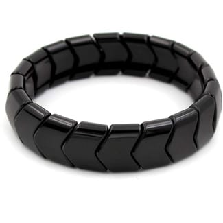 Power Ionics Health Black Tourmaline Stretch Bracelet  