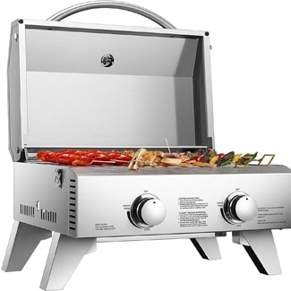 Vivohome Tabletop Stainless Steel 2-Burner Gas Grill