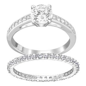 Attract Ring White Rhodium plated