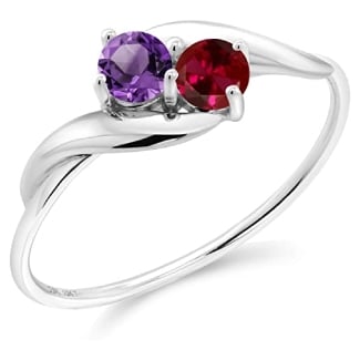 Gem Stone King 10K White Gold Customized Ring