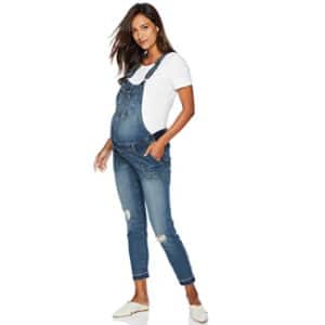 Motherhood Maternity Indigo Blue Side Panel Skinny Ankle Length Denim Overalls