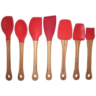 Murphy Bamboo Premium 7 Piece Bamboo &Amp; Silicone Kitchen Cooking Utensil Set