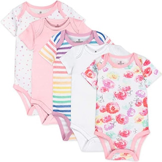 Honestbaby Baby 5-Pack Organic Cotton Short Sleeve Bodysuits