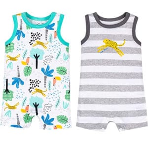 Lamaze Organic Baby Baby Boys 2 Pack Rompers
