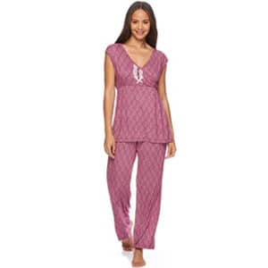 Lamaze Intimates Womens Maternity Pajama Short Sleeve and Pants