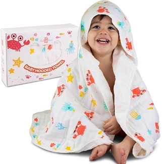 Muslin Hooded Towel With Belt