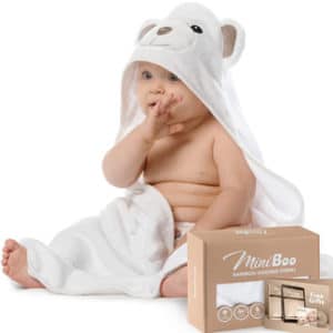 MiniBoo Premium Bamboo Baby Hooded Towel