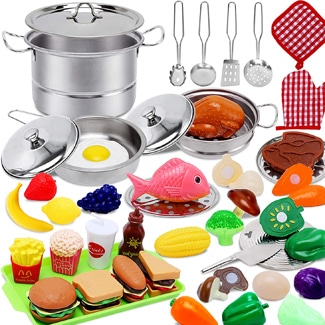 45Pcs Stainless Steel Play Kitchen Accessories