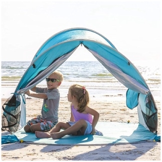Wolfwise Upf 50+ Easy Pop Up 3-4 Person Beach Tent