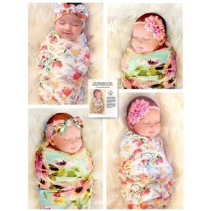 Cambria Baby Swaddle and Headband Set